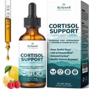 Cortisol Supplements for Women & Men, 18 in 1 Stress & Mood Support Drops with Magnesium 480mg, GABA, Ashwagandha, L-Theanine & Phosphatidylserine, for Relaxation & Sleep, Lemon Raspberry Flavor 60mL