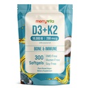 MERRY VITA Vitamin D3 K2 300 Softgels – 10000 IU & 200 MCG K2 MK7 – Plant-Based, Vegan, Non-GMO, Gluten-Free – Coconut Oil – Immune, Bone & Muscle Support – D3 con K2 vitamina Supplement
