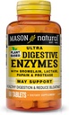 Mason Natural Plant Based Ultra Decompensative Enzymes, met Bromelain, Lactase & Papain, Ondersteunt spijsvertering & Bloating Relief, 60 Capsules, Verpakking van 3