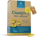 Testa Omega 3 Supplement - 250mg DHA van Algenolie - Vegan Omega 3 - Ondersteunt hersenen, oog en gezamenlijke gezondheid - Niet van vissen, Pure Algen Capsules - Twee maanden levering