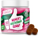 FlavCity Womens Multivitamine Gummy - Dagelijkse Multivitamine Gummy's voor vrouwen - Premium Vitaminen, Mineralen & Prebiotische Vezel - Geen Cane Sugar of Zaad oliën - Biologische Tarwegras, Moringa & Meer (90 Gummies)
