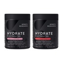 Sports Research Hydrate Electrolytes Powder - Sugar-Free & Naturally Flavored with Vitamins, Minerals, and Coconut Water - Supports Hydration - Raspberry Lemonade & Cherry Pomegranate