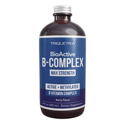 BioActive Vitamin B Complex - Blood Stream Ready, Methylated B Complex - Featuring Methylfolate, 3 BioActive Forms of B12, BenfoPure® B1 & Pantesin® B5 - 12 B Vitamins in Clinical Doses - Liquid 8 oz