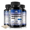 Kalium Magnesium Supplement 1000mg,Magnesium Kalium Zink voor beenkrampen,High Absorptie Magnesium Complex,Vegan (60 capsules)