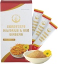 Dong Thao NAM - Biologische rode ginseng en cordyceps poeder, 6 in 1 kruidenextract, verhoogt alertheid, verhoogt energie en vermindert vermoeidheid, cafeïnevrij, verpakking van 10