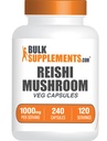 BulkSupplements Reishi Mushroom Capsules - Ganoderma Lucidum, Reishi Mushroom Extract 1000mg - Vegan, 2 Capsules per Serving, 240 Veg Capsules (Pack of 1)