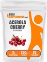 BulkSupplements.com Acerola Cherry Powder - Fruit Powder, Acerola Cherry Supplement, Vitamin C Supplement - Gluten Free, 3g per Serving, 250g (8.8 oz) (Pack of 1)