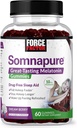 FACTEUR DE FORCE Somnapure Gummies avec la mélatonine 10 mg pour les adultes, non-habitante, aide naturelle au sommeil pour le sommeil profond, rester plus longtemps en sommeil, se réveiller rafraîchi, Dream Berry Flavor, 60 comte (paquet de 1)