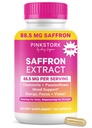 Pink Stork Saffron Extract for Mood Balance | 88.5mg Saffron with Chamomile & Passionflower | Stress, Calm + Cortisol Support for Women | Emotional Wellness + Hormonal Mood Balance | 30 Capsules