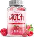Gommies multivitamines sans sucre pour femmes - Multivitamines à haute absorption pour les femmes Gommy avec Oméga-3, Astaxanthine, Calcium, Fer, Vitamine A, C, D3, K2, E, B6, B12 - Supporte la peau, les cheveux, l'énergie, l'Immune