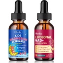 Magnesium Glycinate Liquid & Liposomal NAD+ Supplement for Kids & Adults