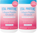 Vital Proteins Collagen Peptides Advanced, Hydrolyzed Peptides with Hyaluronic Acid and Vitamin C - Strawberry Lemon Flavor Powder, 10.5oz (Pack of 2)