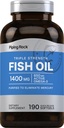 Piping Rock Huile de poisson Omega 3 Supplément de 1400 mg de 190 Softgels pour les femmes et les hommes Triple Strength de l'EPA et DHA de non-OGM et sans gluten