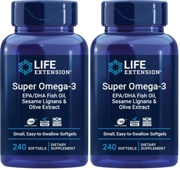 Life Extension Super Omega-3 EPA/DHA Fish Oil, Sesam Lignans & Olive Extract 