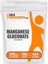 BulkSupplements.com Manganese Gluconate Powder - Manganese Supplement, Essential Trace Mineral - High Absorption & Gluten Free, 225mg per Serving, 100g (3.5 oz) (Pack of 1)
