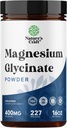 Potent Magnesium Glycinate Powder 400mg - Calm Magnesium Powder Bulk for Muscle Relax, Calm & Sleep Support for Adults - Glycinate Mag Soothe Vegan & Non-GMO Supplement - 1 Pack