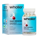 wholier Night Minerals, Magnesium Glycinate + Citrate with L Theanine, Tart Cherry & Lemon Balm, Melatonin Free Natural Sleep Support Supplement for Adults, Vegan, Gluten Free, Non GMO, 60 Capsules