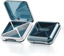 DUBSTAR Daily Pill Organizer,4 Compartiments Portable Travel Small Pill Case, Pill Box for Purse Pocket to Hold Vitamines, Huile de foie de morue, Suppléments et médicaments (Blue)
