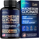 Magnesium Glycinate - Sleep & Relaxation Support - Extra Strength Glycinate, Glycine & Taurine 1500 mg - Magnesium Supplement for Women & Men - Chelated & High Absorption - Made in USA - 120 Capsules