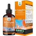 Vegan Vitamin B Complex Liquid - 9-in-1 Liquid B Complex Vitamins for Women & Men with B1 B2 B3 B5 B6 B7 Folate Methyl B12 Plus Vitamin C - Super Concentrated Non GMO & Naturally Flavored - 4Fl Oz