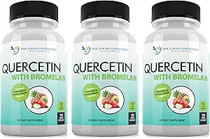 Quercetine 800mg w/Bromelaine 165mg Per Serving- 120 Veggie Capsules-Volledig 60 dagen Supply, Vitamine Supplement, Bioflavonoïden, Glutenvrij, Non-GMO (Pack of 3)