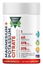 Magnesium citraat + Kalium 60 Premium Vegan Capsules(Citraat 375 mg) + (375 mg Kalium) Non-GMO, Glutenvrij - Hoge Absorptie Supplement Made in USA