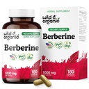 Wild & Organic Berberine Supplement Capsules 1000 mg - Antioxidant & Overall Support - Pure Berberine HCL Powder - 90 Days of Supply - Berberis Aristata Bark - Vegan, No Fillers, Non-GMO - 180 Count
