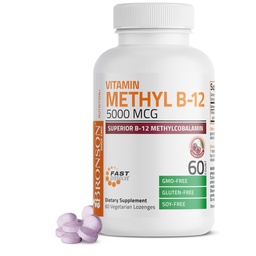 Bronson Methyl B12 5000 mcg Vitamine B12 Methylcobalamine Energie & Brain Support 60 Lozen