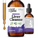 Wild & Organic Lever Reiniging Tinctuur - Lever Detox Formule met melkdistel, Dandelion Root, Chanca Piedra Stone Breaker Extract - Kruidensupplement - Veganistisch, Suiker & alcoholvrije Liquid Drops - 2 oz