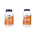 NOW Supplementen, L-Arginine 1.000 mg, Nitric Oxide Precursor*, Aminozuur, 120 tabletten & supplementen, Lecithin 1200 mg met natuurlijk voorkomende Fosfatidyl Choline, 200 Softgels