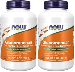 NOW Foods Supplements,Glucomannan (Amorphophallus konjac) Pure Powder,Supports Regularity*,Health Weight Management*,8 Ounce,(Pack of 2)