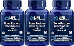 Life Extension Bone Restore Calcium Supplement met vitamine K2, 120 capsules (verpakking van 3)