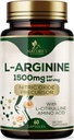 L-Arginine Extra Sterkte Supplement met L-Citrulline - Muscle Supporting Natural Nitric Oxide Precursor Booster - Heart Health Support - Amino Acid Energy Blend for Men, USA Bottled - 60 Capsules