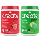 Creëer Creatine Monohydraat Gummies - Sour Power Duo - Sour Apple & Sour Cherry - Createine Gummies for Women & Men, NSF Certified, 3rd Party Tested, Anti-Melt Formula, 180 Tel (2-Pack)