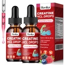 Creatine HCL Liquid Drops for Men & Women, Createine Hydrodide with L-Carnitine, L-Glutamine, BCAA, Vitamine B12 & B6 for Muscle Growth & Recovery-Vegan, Mixed Berry Flavor Flavor, 4 Fl Oz