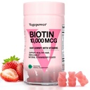 Gommies de biotine pour la croissance des cheveux 10000mcg - Vitamines de biotine végétalienne soutient les cheveux, la peau et les ongles sains, Gommy de vitamine capillaire pour les femmes et les hommes - Non-OGM, Supplément à croquer