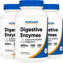 Nutricost Digestieve Enzymen 620mg, 120 Veggie Capsules (3 flessen) - Complete Digestieve Enzyme Supplement