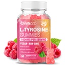 MEENCCD L-Tyrosine Gummies, 1000mg L-Tyrosine Supplement for Kids & Adults, Daily Wellness Support, Non-GMO, Sugar-Free, Raspberry Flavor, 60 Count