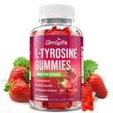 L Tyrosine Gummies 1000mg, Sugar-Free L-Tyrosine Supplement voor kinderen en volwassenen, Focus Gummies voor energie en geheugen ondersteuning, aardbeien smaak, 60 Tel.