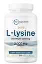 Pure L-Lysine 2.000mg, 300 Veggie Capsules 
