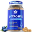 L Tyrosine Focus Supplement Gummies 1100mg voor volwassenen, hersensupplementen voor geheugen en focus, L-tyrosine Gummies met Ashwagandha, I-Theanine voor Calm & Mood - Vitamine B6 & B9 voor Energy-Vegan, 60ct