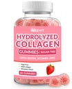 Collageen Gummies for Women, Hydrolyzed Collageen Peptides Gummies with Biotin, Collageen Supplementen Gummy met vitamine B12, C, D, Zink voor haarhuid Nagel