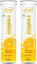 Vitamine C 1000mg Bruistabletten - Krachtige Immune Support VIT C met zinksupplement - Suikervrije, oplosbare vitamine C tabletten Oranje smaak - (15 tabletten elk, verpakking van 2)