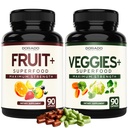 Supplément aux fruits et légumes (180 capsules) Suppléments aux fruits et légumes pour adultes - Super Food Premium pour l'énergie et le soutien immunitaire - Capsules de légumes - Non-OGM & Vegan - USA Made