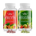 Fruit en groenten Supplement - 90 Fruit en 90 Veggie Capsules - Natuur Vitaminen, Evenwicht van Fruit en groenten Ondersteunt Energiebalans, Sojavrij, Vegan Capsules - 90 Tellen (Pack of 2)