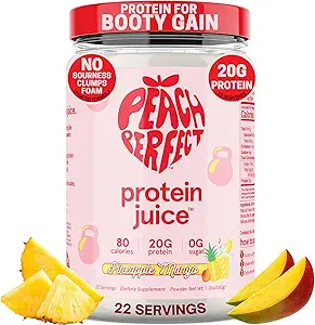 Peach Perfect Whey Protéine Poudre pour femmes, Jus de Protéine de Mangue Ananas pour femmes, 20g Protéine de Whey Isolée par portion pour le soutien musculaire, Shake repas de remplacement, eau de protéines, 22 portions