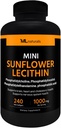 ML Naturals Mini Zonnebloem Lecithin 240 Softgels. Fosfatidylcholine, Fosfatidylinositol, Fosfatidylthanolamine, Fosfatidinezuur, NSF-gecertificeerd en cGMP-compliant