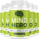 (5 Pack) Mind Hero Capsules - Brain Health and Memory Support Advanced Formula, MindHero Focus Pillen Dagelijkse ondersteuning Natuurlijke cognitieve functie voor algemene gezondheid en welzijn, 300 capsules voor 5 maanden