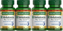 Nature's Bounty Melatonine 5mg, 100% Drug Gratis Slaaphulp, Dieetsupplement voor Relaxatie en Slaap Gezondheid - 4 maanden Supply, 60 Rapid Release Softgels Twin Pack (120ct) (Pack of 2)