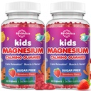 2 Pack Magnesium Gummies for Kids - Magnesium Glycinate Gummies with L-Theanine, Chamomile, Licorice, Vitamin B6, D for Kids & Adults Sleep, Muscle Relief & Nerve Bone - Strawberry 120ct